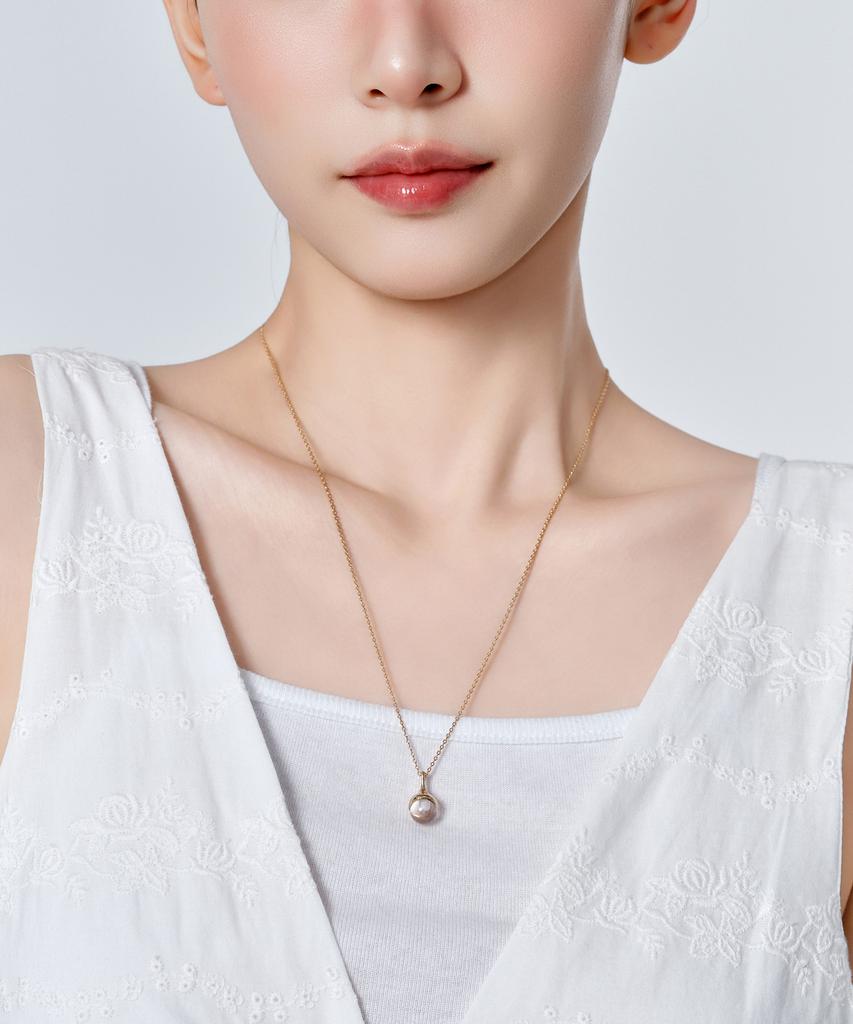 Goldndear 14Kgp Crystal Bubble Long Necklace