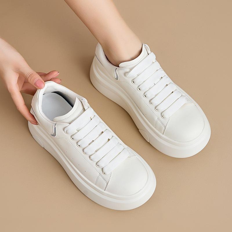 Höhenverstellende Schuhe cm Damen Freizeit Einzelne Schuhe McQueen Plateau Weiße Schuhe Kinder Vielseitige Kleine Frühling Damenschuhe