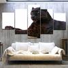 Das Leoparden-Tierkunstgemälde 5 Panels/Stück HD-Druck moderne Kunstmalerei Wandposter Leinwand Für Heim-Wohnzimmer-Dekoration