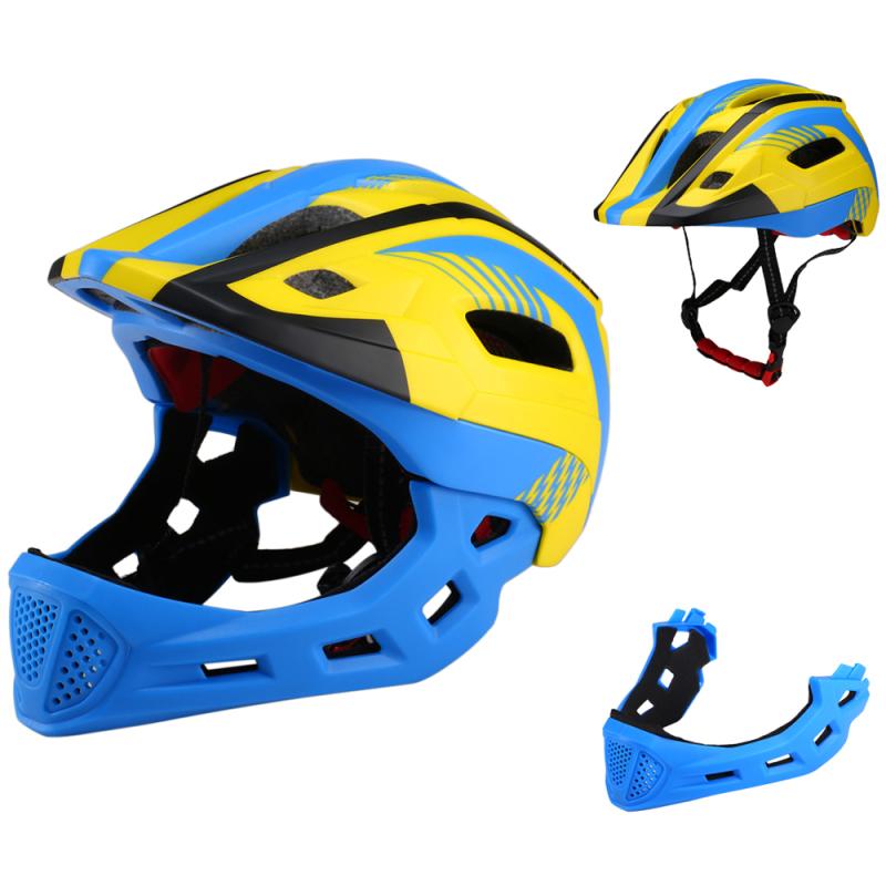 Kids Detachable Full Face Bike Helmet Breathable Ultralight Cycling Sports Safety Helmet for Bicycle Skateboard Scooter