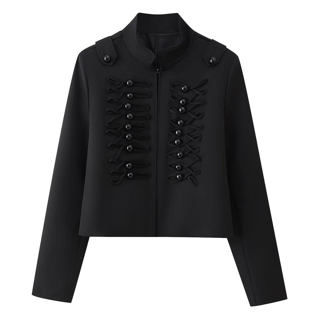 European and American Foreign Trade Women's Clothing INS Popular Fashion and Leisure Double-breasted Short Jacket