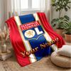 Lyon FC Custom Name Text Flannel Blanket Soccer Logo Personalized Fleece Throw Blanket Special Gift For Sofa Bedroom Home