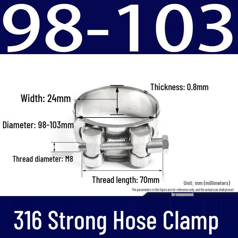 316 Stainless Steel European-Style Thickened Single Head Hose Clamp