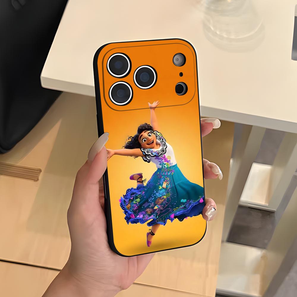 

Cute Cartoon Encanto Phone Case For IPhone 17 Air 16 E Pro Max 15 14 13 Mini 12 Pro 11 Max Plus Black Soft Shell iPhone XS Max
