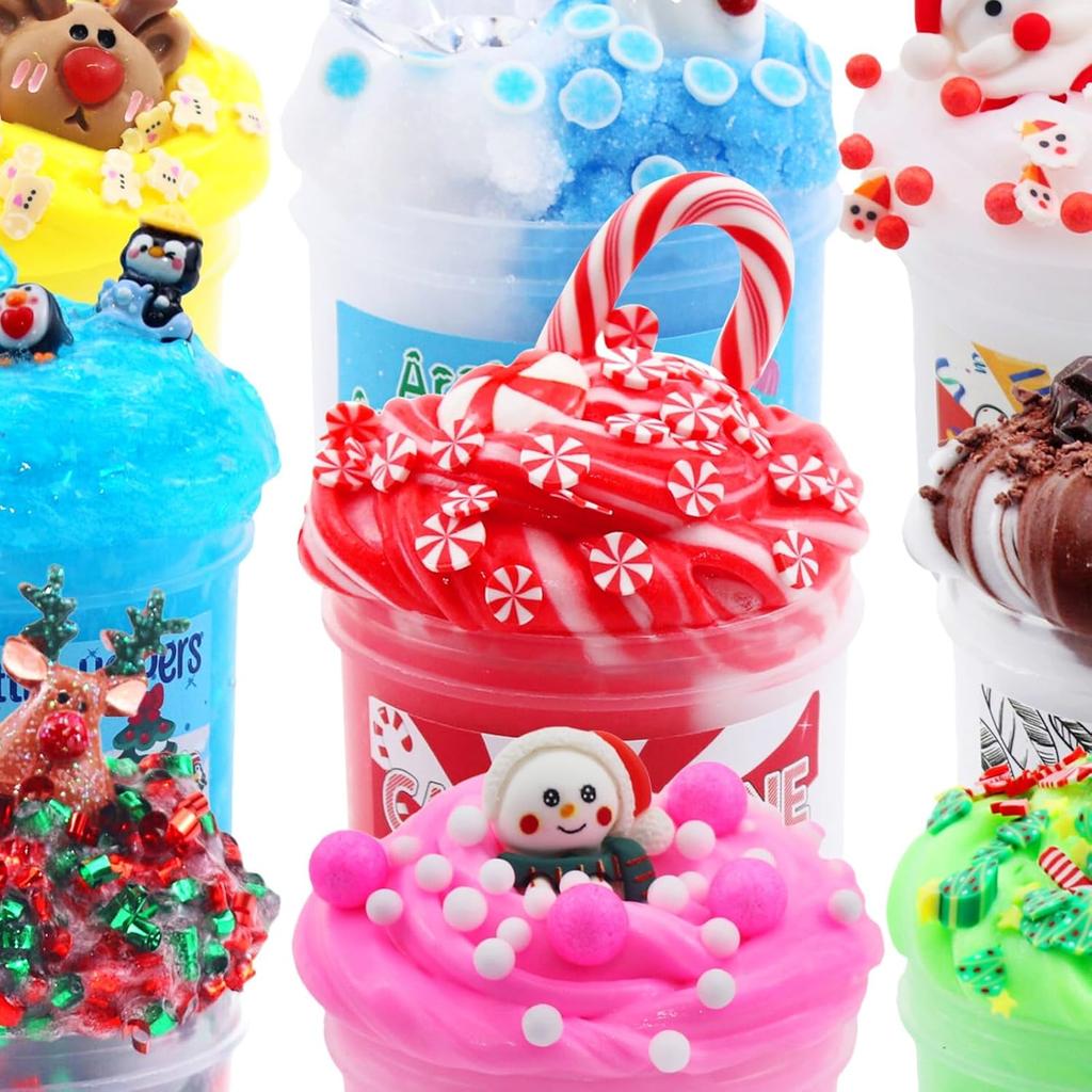 Advent Calendar 2025-24 Days of Slime and Charms Kit - Christmas Countdown Calendars Gifts for Girls Boys Kids Teens Toddlers