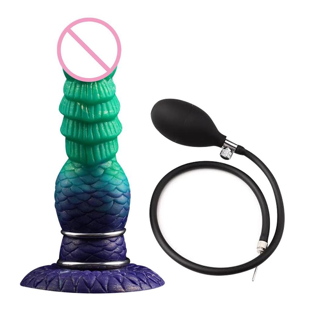 Inflatable Pikachu Suction Cup Dildo with Knot Design for All Genders