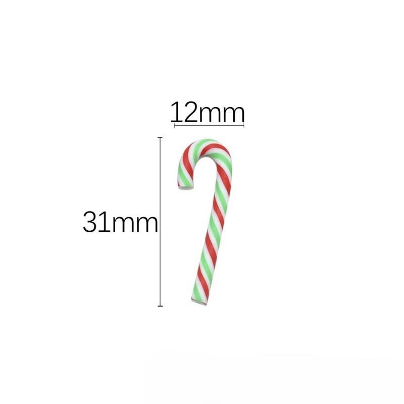 10/30/50 Pezzi Mini Bastoncini di Zucchero Decorazione Natalizia Rosso Bianco Resina Caramella Fai da Te Artigianato Ciondolo Natalizio Navidad Decorazioni per la Casa 2025 Capodanno