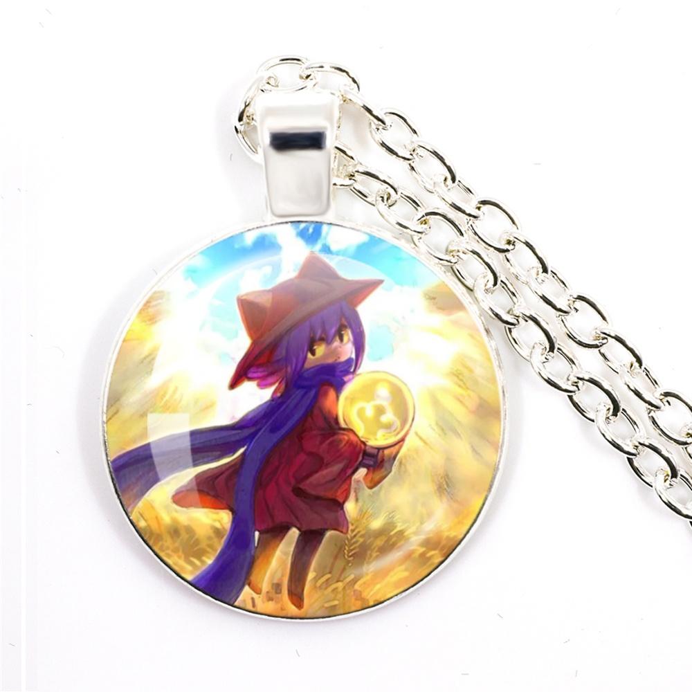 Niko Oneshot Necklace Anime Creative Cartoon Niko Pancakes Glass Cabochon Pendant Necklace Charm Jewelry Gift Jewelry
