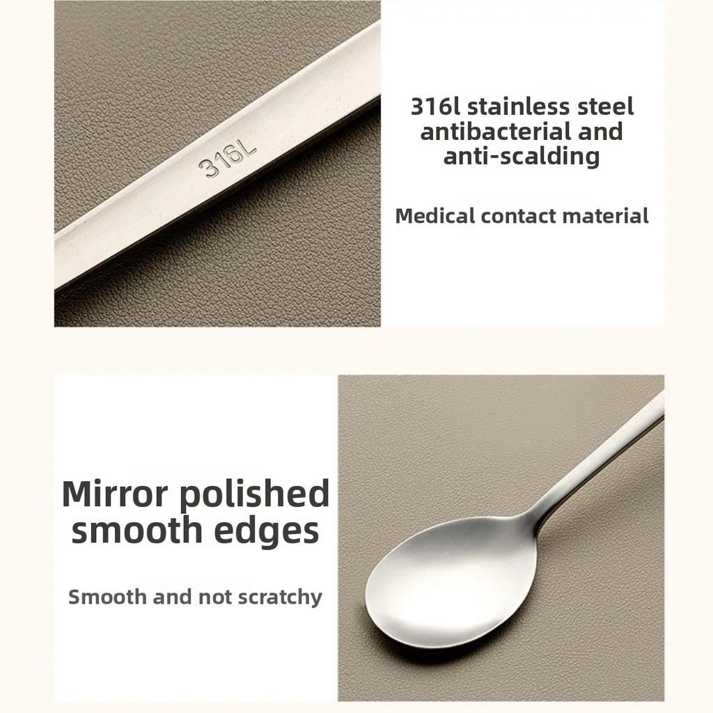 Stainless Steel Spoon Fork Set Portable with Case Kitchien Cutlery Smooth Spoons and Forks Chopsticks For School Work Lunch