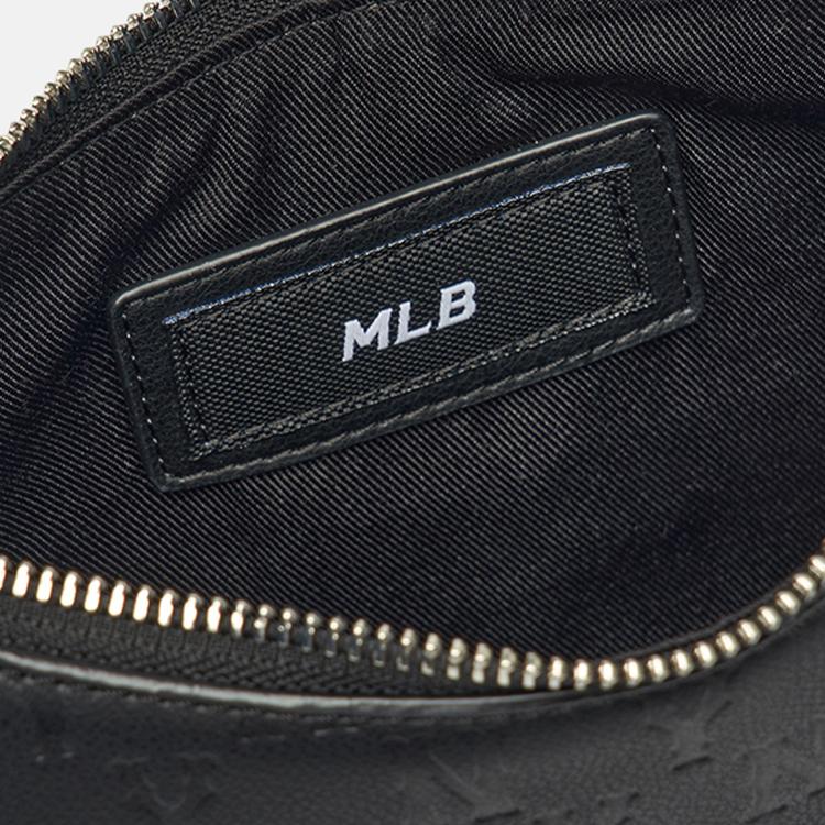 New MLB Monogram Collection Artificial Leather Shoulder Bag Dumpling Bag Shoulder Bags Unisex Black Gold 3ABQS022N-50BKS