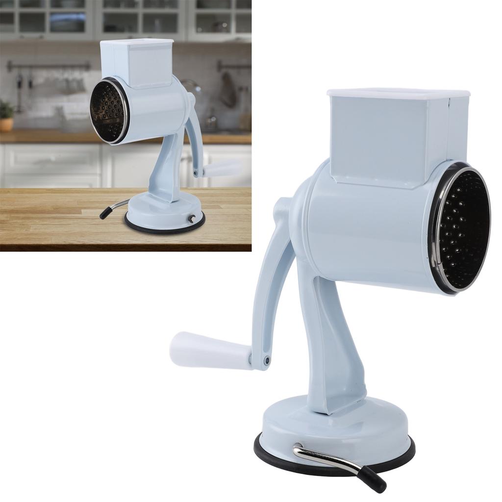 Manual Cheese Grater   Stainless Steel Kitchen Hand Crank Grinder with 5 Interchangeable Blades and Handle for Vegetable Nut Potato