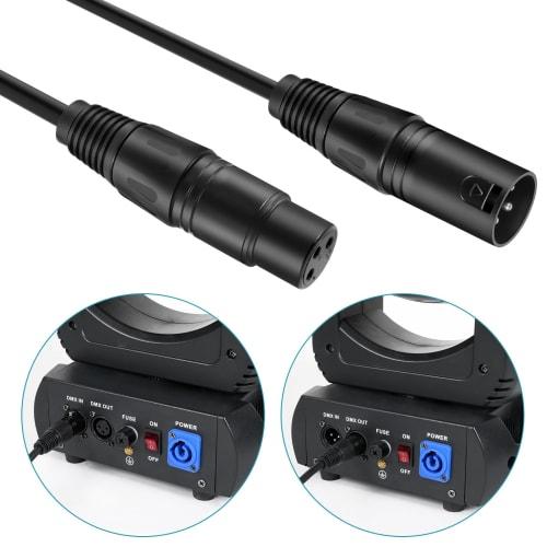 HOLDLAMP 10ft DMX Cable, 3m 3-Pin DMX Cable with XLR Male to Female Metal Connectors