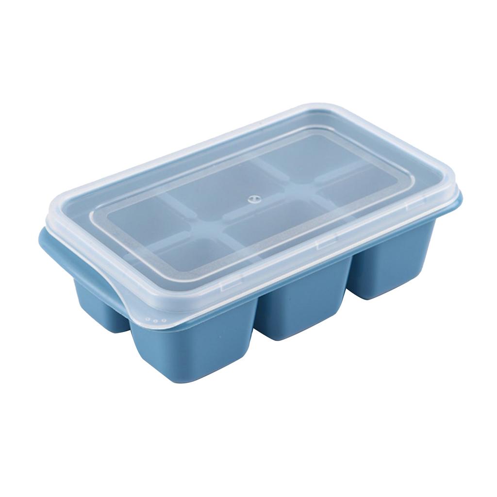 Ice Tray Food Grade PP Easy Cleaning Stackable Design Soft 11.5x7x4cm Compact   Tray with Lid for