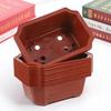 10Pcs Classic Vintage Plastic Bonsai Flowerpot Rectangular Planting Pot for Indoor Succulent Cactus Garden Household Gardening