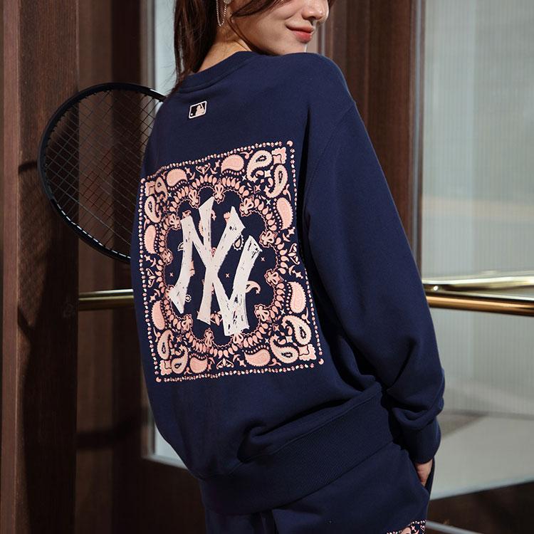 New MLB Sweatshirts Unisex Dark Marine Blue 3AMTEC724-50NYD