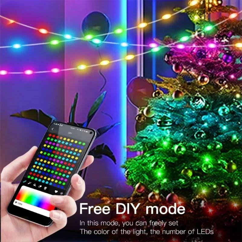 20M RGBIC Bluetooth Smart String Lights LED Multicolour Lights Waterproof Christmas Decor Fairy String Led Fantasy Fairy Light