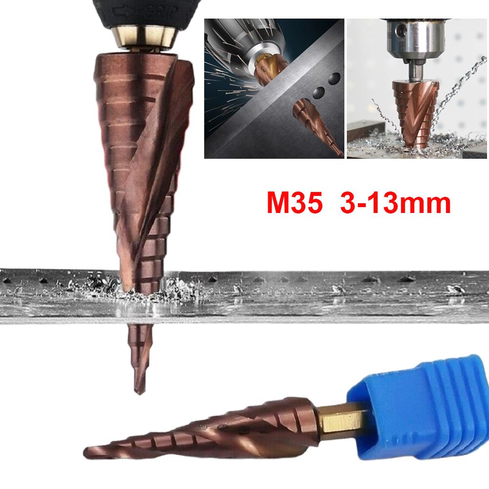 M35 HSS CO Hex Shank Stepped Drill Bit 1/4 Inch 3-13mm HSS-Co Cobalt Step Cone Drill Metal-Wood Hole Cutter Metal Drill Bit Tool