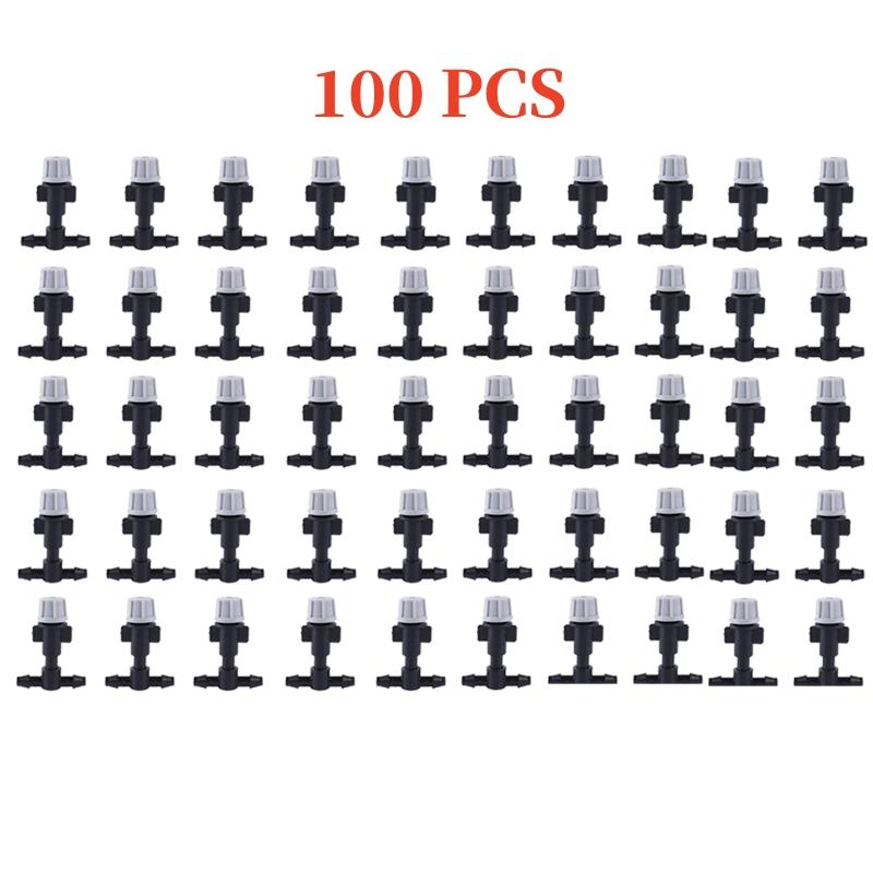 10-500pcs Atomization Nozzle Water Control Sprayer Micro Irrigation Plant Self Garden Mist Sprinkler With Tee For Greenhouse