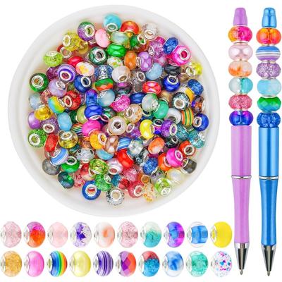 12/30/60pcs Large Hole Beads for Pens 14mm Large Spacer Beads for Beaded Pens Jewelry Making Focals Beads for Pens Keychain Making