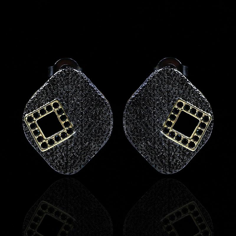 Wind Earrings, Geometric Square Hollow Stud Earrings, Femininity Casual Earrings, Simple