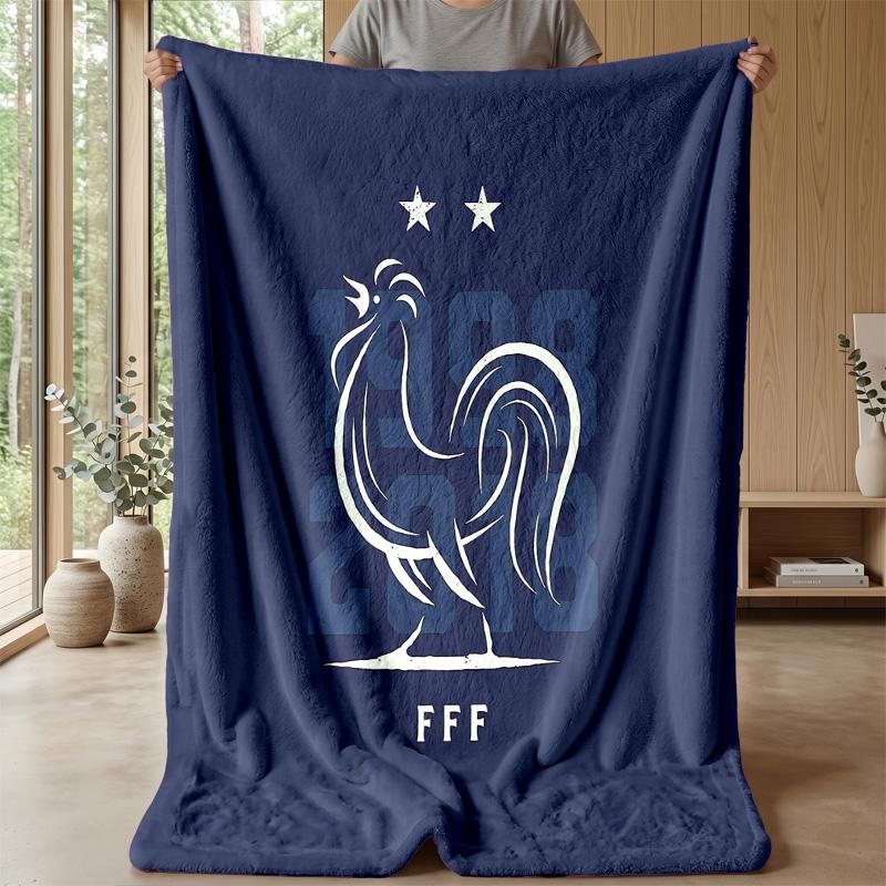 Frankreich Nationalmannschaft Thema Decke Weiche Flanelldecke Plüsch Überwurfdecke Gemütliche Sofa Bettdecke für Heimdekoration