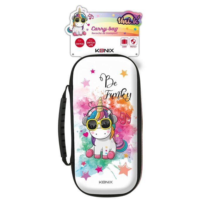 Housse de Transport - KONIX - Unik Be Funky - Blanc - Compatible Switch et Switch Lite