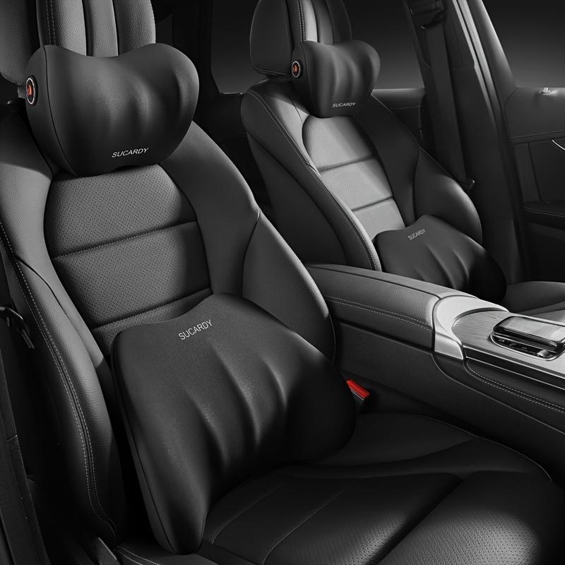 2pcs/set Car Lumbar Pillow Memory Foam Backrest Lumbar Support Cushion Car Seat Headrest Lumbar Support for Driving