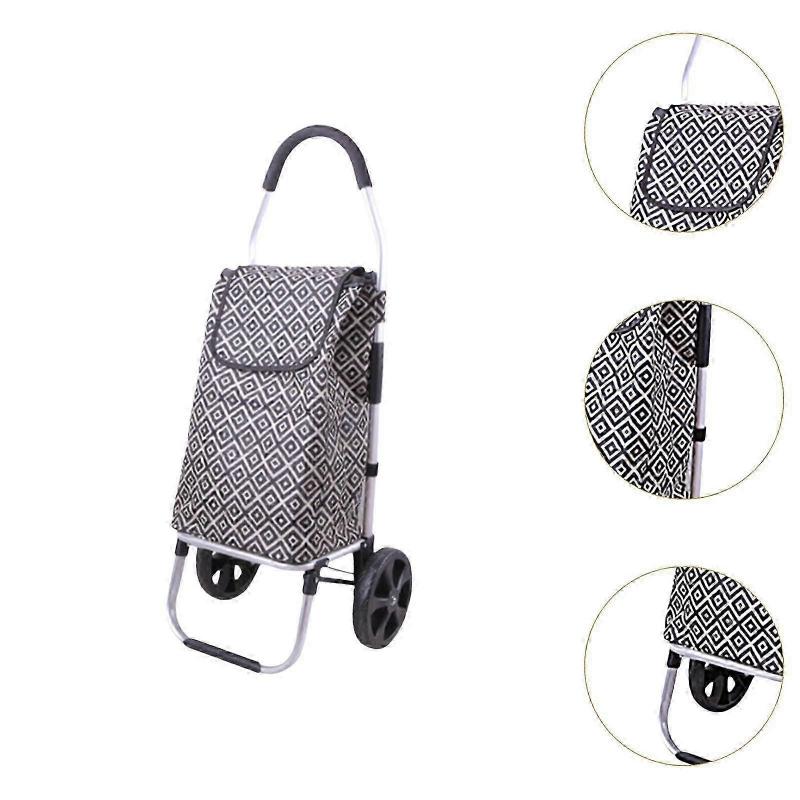 Folding Trolley Cart with Removable Bag Hand Truck for Groceries Travel Home Lozenge