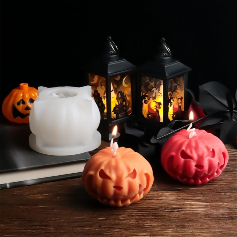 Kreative Halloween-Lampe Duftkerze Herstellung Stabile Silikonform Zubehör für Heimdekoration Bastelbedarf