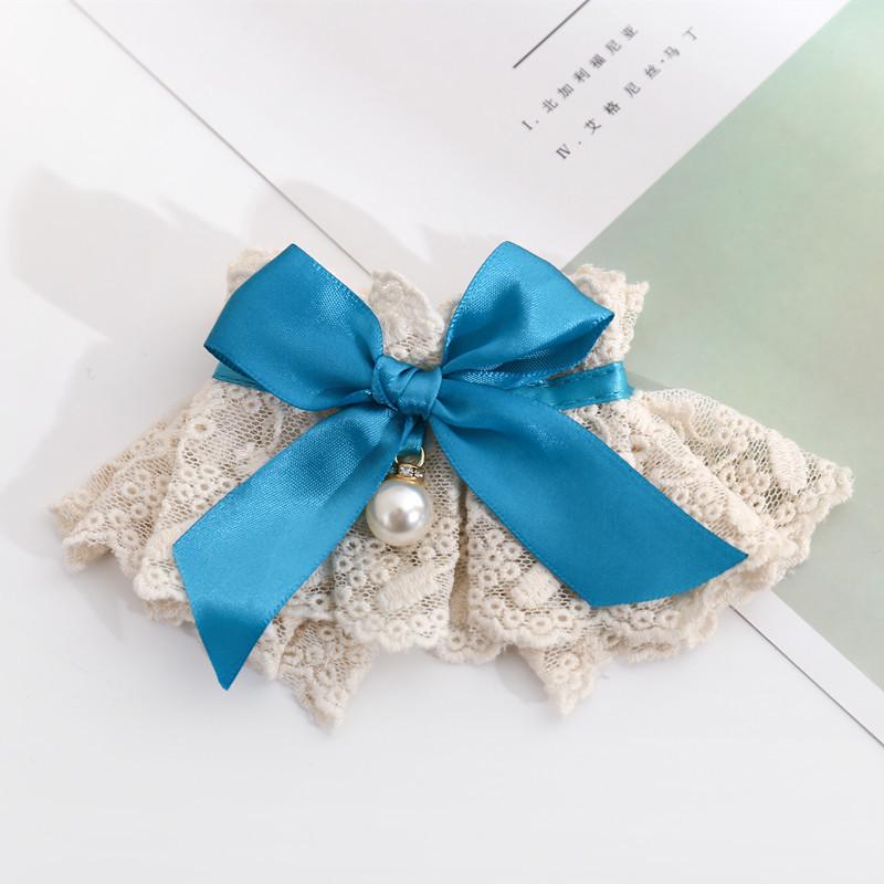 Pet Lace Pearl Collar: Plush Cat Necklace & Cute Dog Saliva Towel