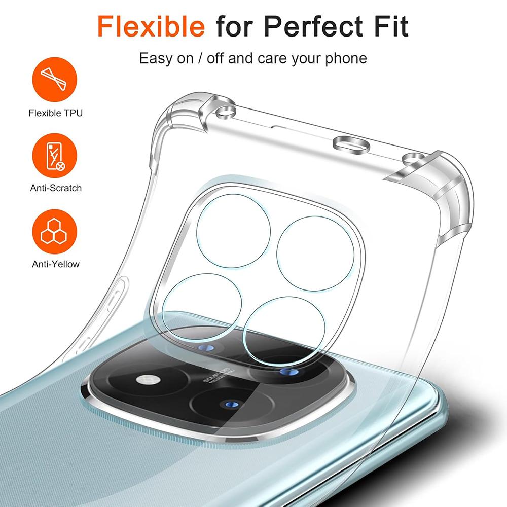 Anti-Knock AirBag Soft TPU Clear Phone Case Cover for Redmi Note 14 5G 4G Note 14 Pro 5G Note 14 Pro+ 5G Crystal Transparent Cases