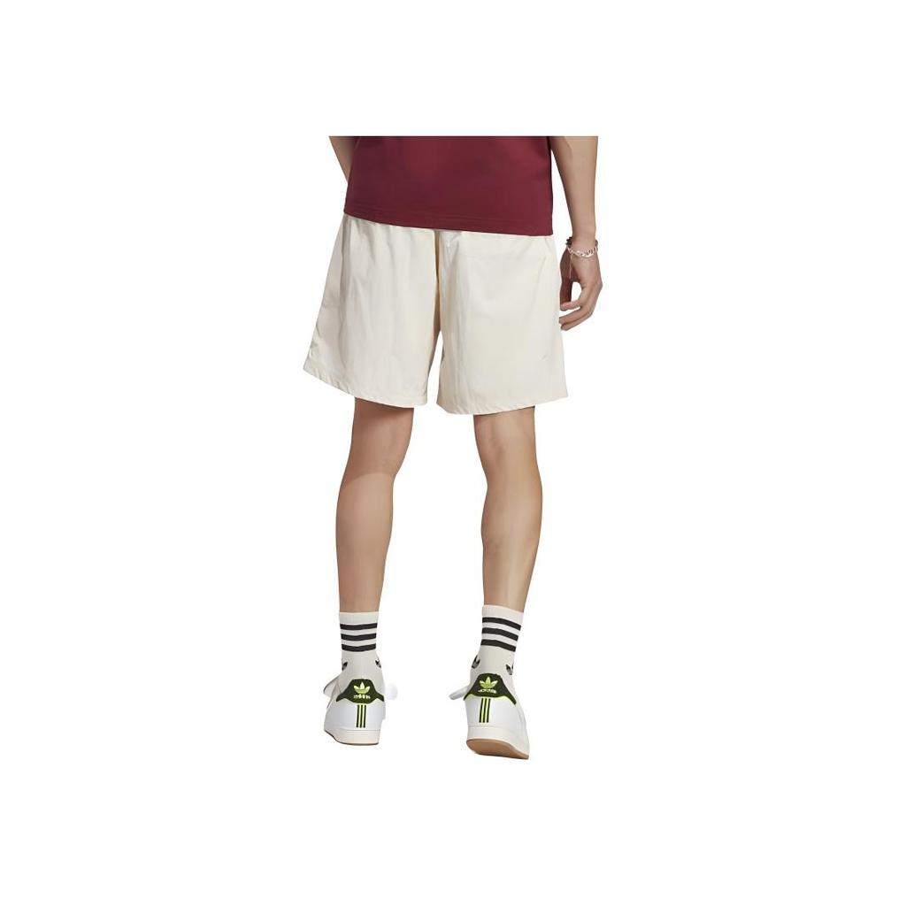 Adidas Plain Elastic Waist Straight Shorts Men Bottoms Beige IC8411