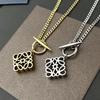 High-End Titanium Steel Geometric Pendant Necklace for Women