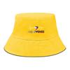 Bucket Hat With Heart Waves Philippine Flag Print , Patriotic Women's Hat Casual Candy Color Fit Beach Hat