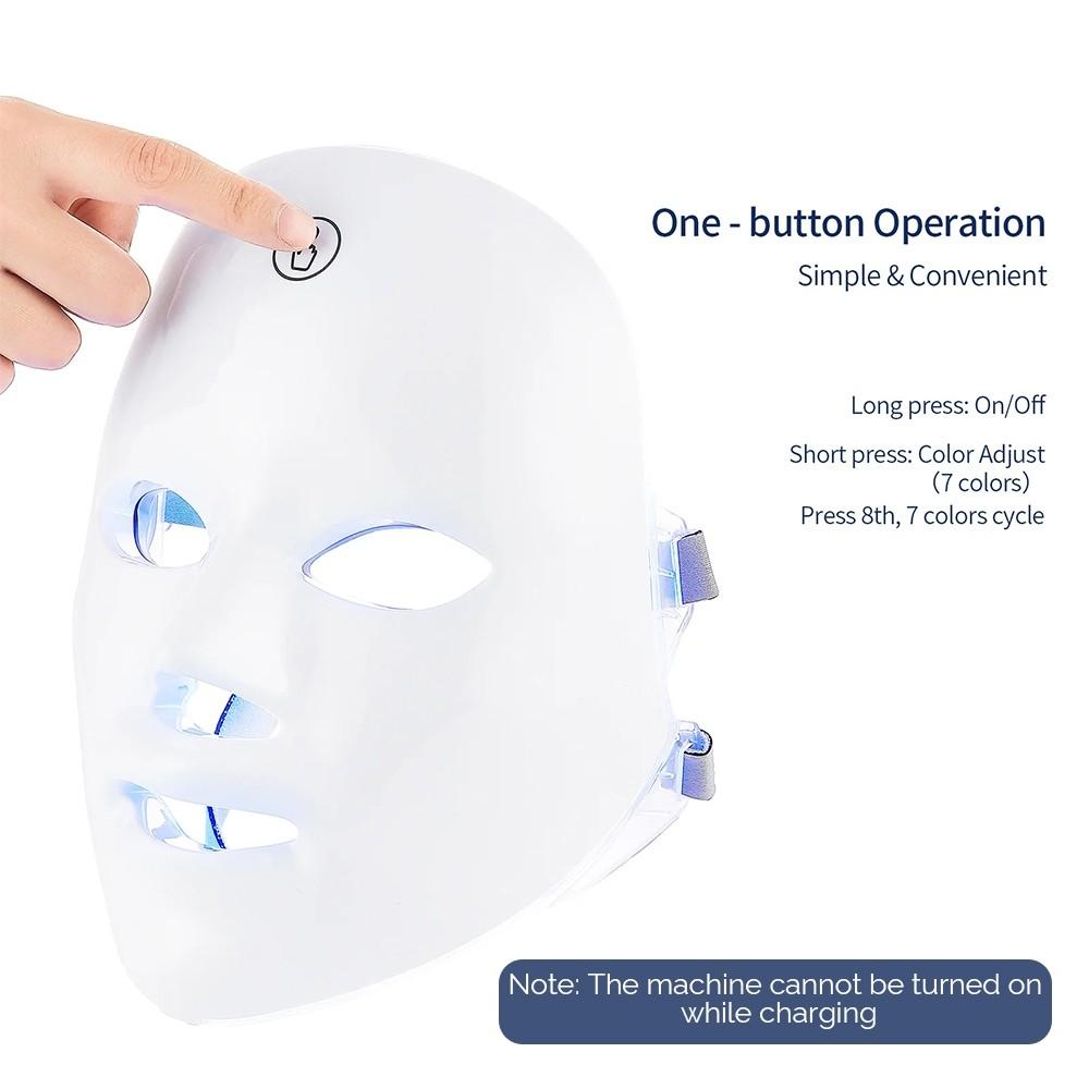 Anti Acne Wrinkle Removal Skin Care Device USB Rechargeable 7 Colors LED Facial Mask Photon Therapy Skin Rejuvenation