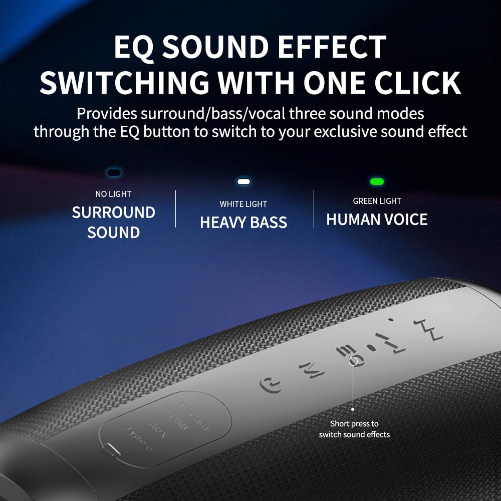 CYBORIS V9 Pro 50W Bluetooth-kompatibler Bass-Sound-Lautsprecher Unterstützt TF-Karte/U-Disk/AUX-In/EQ-Effekt