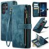 For Samsung Galaxy S24 Ultra Phone Cases with Strap CASEME C30 Zipper Multiple Card Holder PU Leather Cover