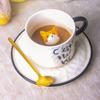Creative Cartoon Relief Ceramic Cup Small Animal Mug Cat Coffee Cup With Cup Saucer Household Milk Cup