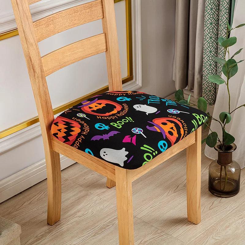 Stretch Printed Chair Seat Cushion Covers For Dining Room Chair Cover For Wedding Banquet Seat Chair Slipcover Home Decor