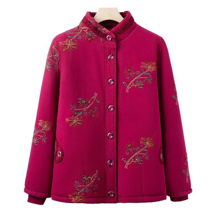 

Новая хлопковая куртка из чистого хлопка для бабушки, большого размера для полных, хлопковая куртка для мамы среднего и пожилого возраста, теплая хлопковая утолщенная куртка для женщин 3XL