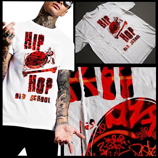 

Hip Hop Graffiti Turntable T-shirt Undergrounds Boom bap Rap Music Cotton Tee L