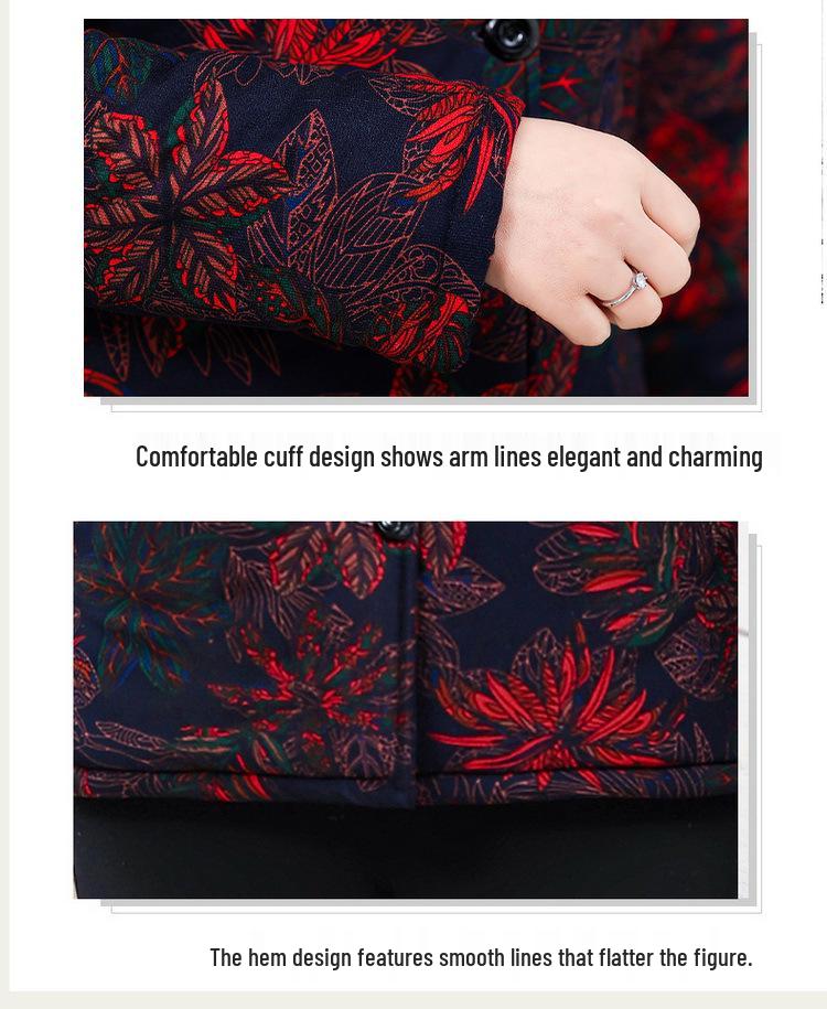 Elegant Winter Velvet-Cotton Jacket for Middle-Aged & Elderly Women