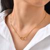 Wind Simple Plated 18K Gold Stainless Steel Round Bead Necklace Women'S Jewelry Nc-2451
