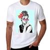 Audrey Hepburn Mit Blumen 9 T-Shirt Outdoor Sport Leichtes T-Shirt