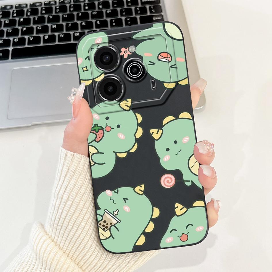 Pova 6 Case For Tecno Pova 6 Pro 5G Silicone Cover Cute Dinosaur Panda Camera Lens Protector Bumper For Tecno Pova6 Pro LI9 Capa