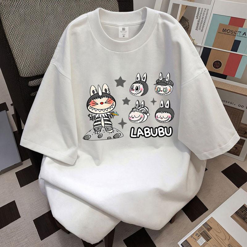 Popular LABUBU Short Sleeved T-shirt for Women, Summer Fashion Versatile Top, Casual Women's Clothing