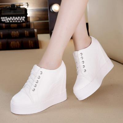 Chunky Sneakers Damen 2025 Neue Marke Höhe Erhöhte Plateauschuhe Weiße Damen High Top Wedges Casual Schuhe Chaussure Femme