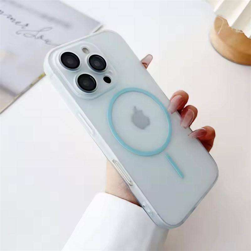 Luxury Ultra Thin Magsafe Wireless Charging Magnetic Case For iPhone 16 15 14 13 12 Pro Max Plus 16E Clear Matte Silicone Soft Cover
