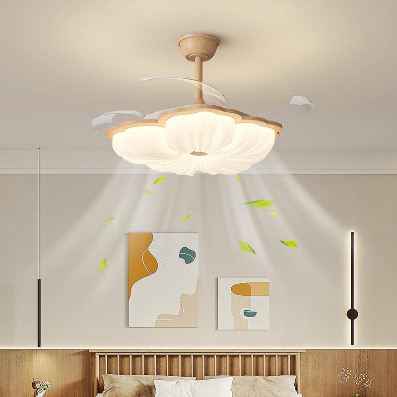 Retro French Creamy Ceiling Fan Light for Living Room, Dining Room, and Children's Bedroom
