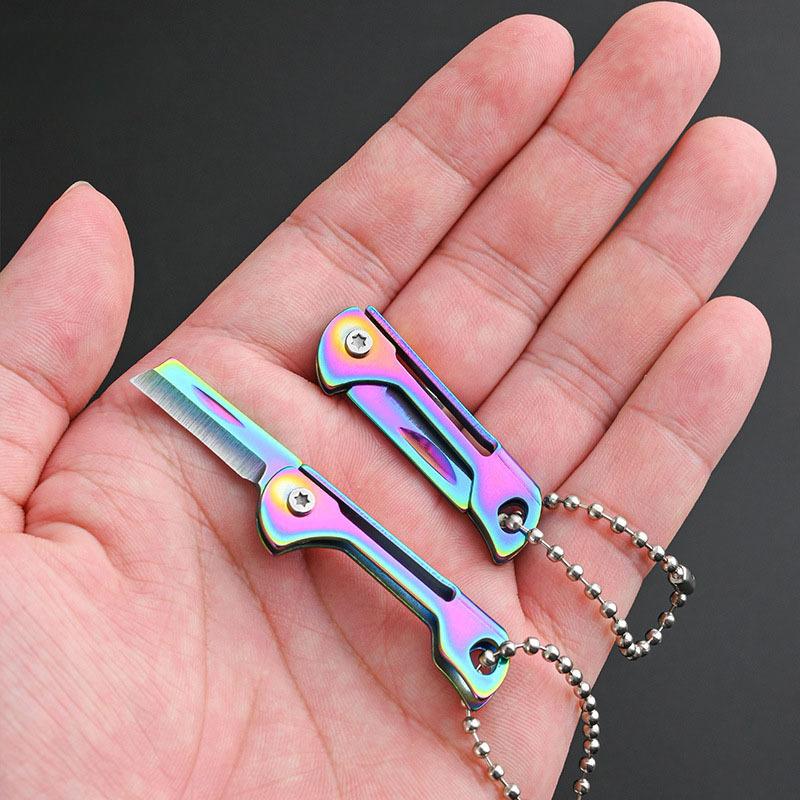 Stainless Steel Outdoor Mini Folding Knife, Portable, Detachable, Express Key Chain Pendant, Kitchen Pocket Small Fruit Knife